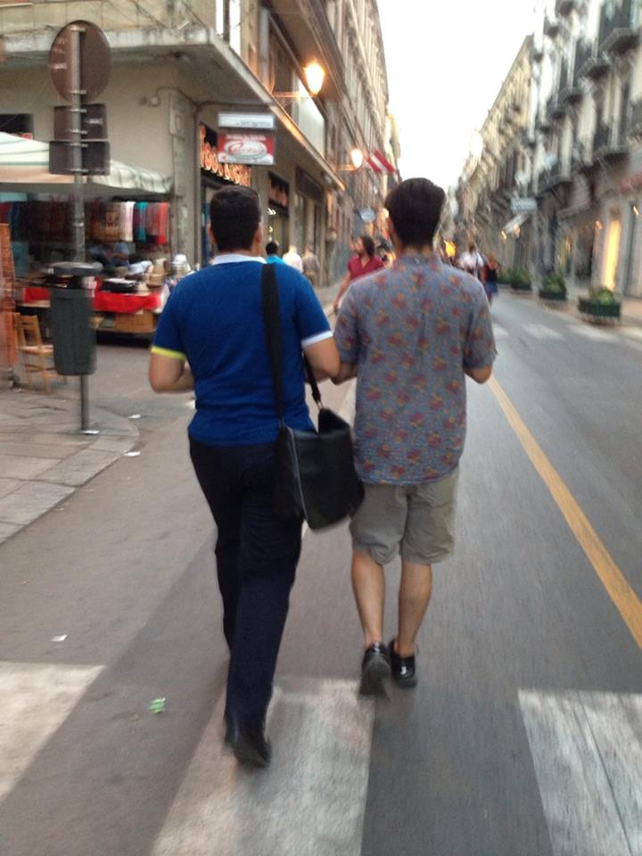 Two men walking