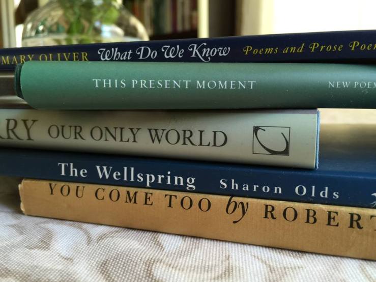 Stack of poetry books
