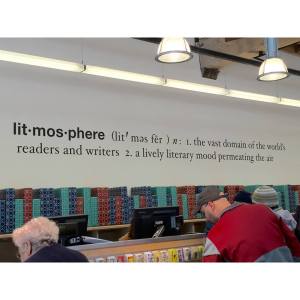 Litmosphere definition sign in Powell's Books